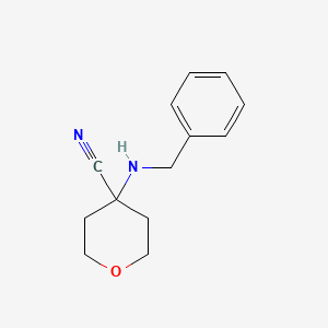 molecular formula C13H16N2O B7860070 4-(Benzylamino)tetrahydro-2H-pyran-4-carbonitrile 