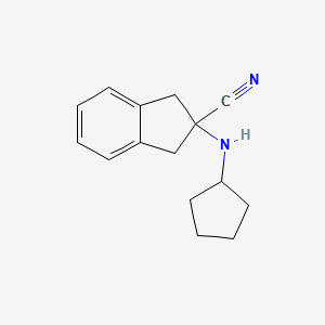 molecular formula C15H18N2 B7860079 2-(Cyclopentylamino)-1,3-dihydroindene-2-carbonitrile 