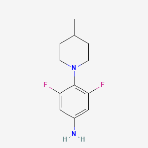 molecular formula C12H16F2N2 B7860102 3,5-Difluoro-4-(4-methylpiperidin-1-yl)aniline 