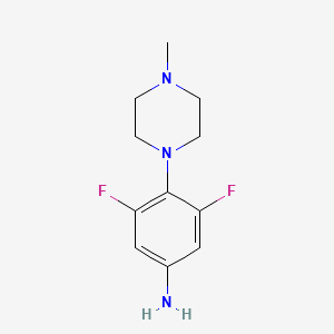molecular formula C11H15F2N3 B7860103 3,5-Difluoro-4-(4-methylpiperazin-1-yl)aniline 