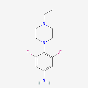 molecular formula C12H17F2N3 B7860106 4-(4-Ethylpiperazin-1-yl)-3,5-difluoroaniline 