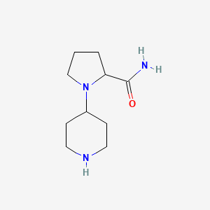 molecular formula C10H19N3O B7860114 1-(Piperidin-4-yl)pyrrolidine-2-carboxamide 