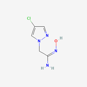 molecular formula C5H7ClN4O B7860118 (E)-2-(4-Chloro-1H-pyrazol-1-yl)-N'-hydroxyacetimidamide 