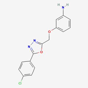 molecular formula C15H12ClN3O2 B7860137 3-{[5-(4-Chlorophenyl)-1,3,4-oxadiazol-2-YL]methoxy}aniline 