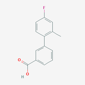 molecular formula C14H11FO2 B7860157 3-(4-Fluoro-2-methylphenyl)benzoic acid 