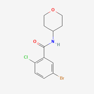 molecular formula C12H13BrClNO2 B7860164 5-Bromo-2-chloro-N-(tetrahydro-2H-pyran-4-yl)benzamide 