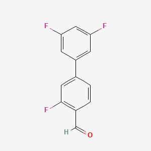 molecular formula C13H7F3O B7860197 4-(3,5-Difluorophenyl)-2-fluorobenzaldehyde 