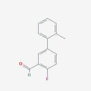 molecular formula C14H11FO B7860200 4-Fluoro-2'-methyl-[1,1'-biphenyl]-3-carbaldehyde 