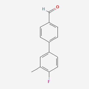 molecular formula C14H11FO B7860229 4-(4-Fluoro-3-methylphenyl)benzaldehyde 