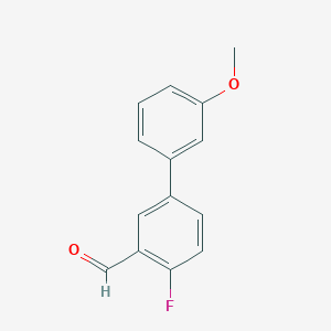 molecular formula C14H11FO2 B7860237 2-Fluoro-5-(3-methoxyphenyl)benzaldehyde 