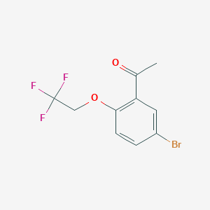molecular formula C10H8BrF3O2 B7860243 1-[5-Bromo-2-(2,2,2-trifluoroethoxy)phenyl]ethan-1-one 