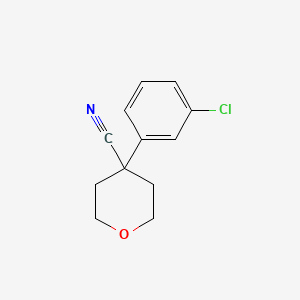 molecular formula C12H12ClNO B7860268 4-(3-Chlorophenyl)tetrahydropyran-4-carbonitrile 
