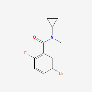 molecular formula C11H11BrFNO B7860279 5-bromo-N-cyclopropyl-2-fluoro-N-methylbenzamide 