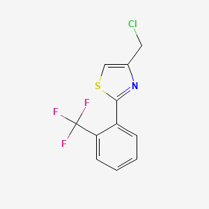 molecular formula C11H7ClF3NS B7860332 4-(Chloromethyl)-2-[2-(trifluoromethyl)phenyl]-1,3-thiazole 