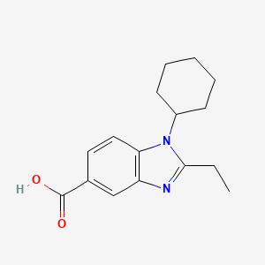 molecular formula C16H20N2O2 B7860339 1-Cyclohexyl-2-ethylbenzimidazole-5-carboxylic acid 