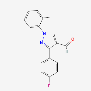 molecular formula C17H13FN2O B7860345 3-(4-Fluorophenyl)-1-o-tolyl-1H-pyrazole-4-carbaldehyde CAS No. 876063-47-7