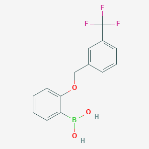 molecular formula C14H12BF3O3 B7860393 Boronic acid, B-[2-[[3-(trifluoromethyl)phenyl]methoxy]phenyl]- 