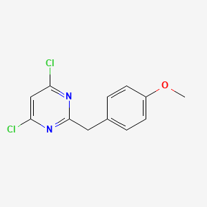 molecular formula C12H10Cl2N2O B7860428 4,6-Dichloro-2-(4-methoxybenzyl)pyrimidine 