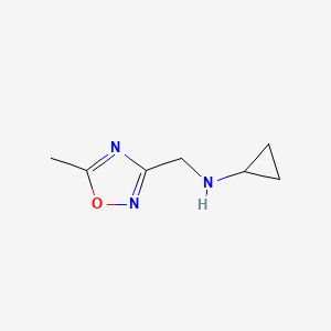 molecular formula C7H11N3O B7860490 N-[(5-methyl-1,2,4-oxadiazol-3-yl)methyl]cyclopropanamine 