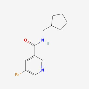 molecular formula C12H15BrN2O B7860581 5-bromo-N-(cyclopentylmethyl)pyridine-3-carboxamide 