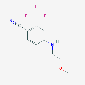 molecular formula C11H11F3N2O B7860666 4-[(2-Methoxyethyl)amino]-2-(trifluoromethyl)benzonitrile 