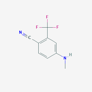 molecular formula C9H7F3N2 B7860672 4-(Methylamino)-2-(trifluoromethyl)benzonitrile 