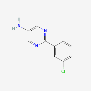 molecular formula C10H8ClN3 B7860713 2-(3-Chlorophenyl)pyrimidin-5-amine CAS No. 23788-75-2