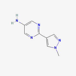 molecular formula C8H9N5 B7860716 2-(1-Methyl-1H-pyrazol-4-yl)-pyrimidin-5-ylamine 