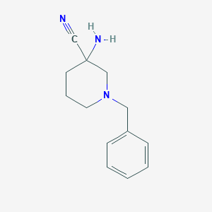 molecular formula C13H17N3 B7860745 3-Amino-1-benzylpiperidine-3-carbonitrile 