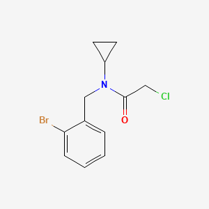 molecular formula C12H13BrClNO B7860799 N-(2-Bromo-benzyl)-2-chloro-N-cyclopropyl-acetamide 