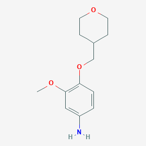 molecular formula C13H19NO3 B7860807 3-Methoxy-4-((tetrahydro-2H-pyran-4-yl)methoxy)aniline 