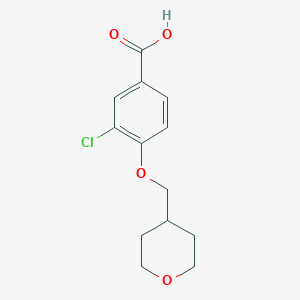molecular formula C13H15ClO4 B7860816 3-Chloro-4-[(oxan-4-yl)methoxy]benzoic acid 