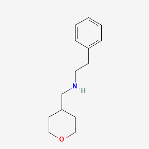 molecular formula C14H21NO B7860822 2-Phenyl-N-((tetrahydro-2H-pyran-4-yl)methyl)ethanamine 