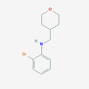 molecular formula C12H16BrNO B7860824 2-bromo-N-(oxan-4-ylmethyl)aniline 