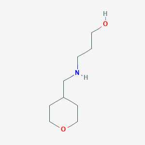 molecular formula C9H19NO2 B7860842 3-(((Tetrahydro-2H-pyran-4-yl)methyl)amino)propan-1-ol 