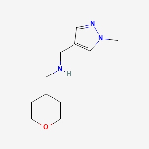 molecular formula C11H19N3O B7860850 1-(1-Methyl-1H-pyrazol-4-yl)-N-((tetrahydro-2H-pyran-4-yl)methyl)methanamine 