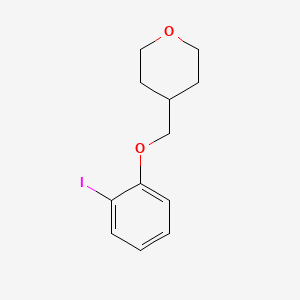 molecular formula C12H15IO2 B7860857 4-((2-Iodophenoxy)methyl)tetrahydro-2H-pyran 