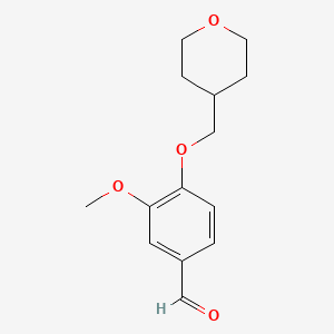 molecular formula C14H18O4 B7860860 3-Methoxy-4-[(oxan-4-yl)methoxy]benzaldehyde 