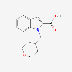 molecular formula C15H17NO3 B7860864 1-[(oxan-4-yl)methyl]-1H-indole-2-carboxylic acid 