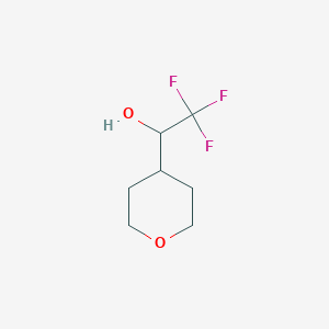molecular formula C7H11F3O2 B7860877 2,2,2-Trifluoro-1-(tetrahydro-2H-pyran-4-yl)ethan-1-ol 