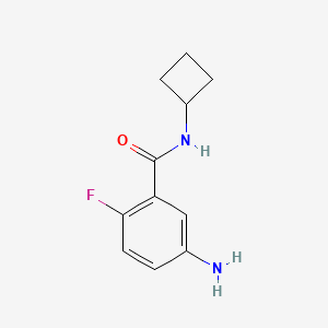 molecular formula C11H13FN2O B7860903 5-Amino-N-cyclobutyl-2-fluoro-benzamide 