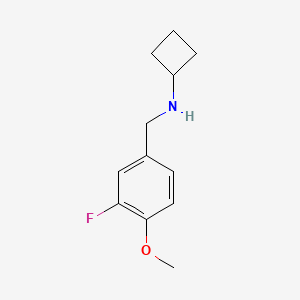 molecular formula C12H16FNO B7860920 N-[(3-fluoro-4-methoxyphenyl)methyl]cyclobutanamine 