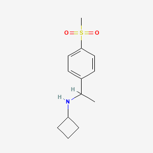 molecular formula C13H19NO2S B7860934 N-[1-(4-methanesulfonylphenyl)ethyl]cyclobutanamine 