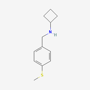 molecular formula C12H17NS B7860943 N-{[4-(Methylsulfanyl)phenyl]methyl}cyclobutanamine 