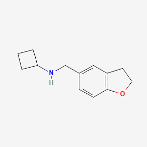 molecular formula C13H17NO B7860957 N-((2,3-dihydrobenzofuran-5-yl)methyl)cyclobutanamine 