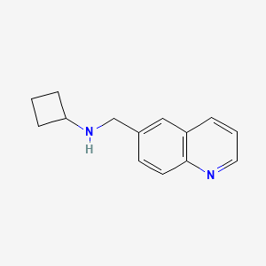 molecular formula C14H16N2 B7860975 N-[(quinolin-6-yl)methyl]cyclobutanamine 