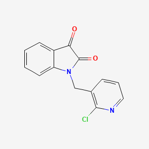 molecular formula C14H9ClN2O2 B7861076 1-[(2-Chloropyridin-3-yl)methyl]indole-2,3-dione 