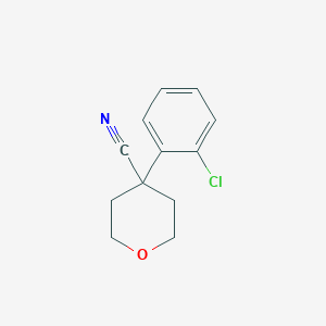 molecular formula C12H12ClNO B7861124 4-(2-Chlorophenyl)tetrahydro-2H-pyran-4-carbonitrile 