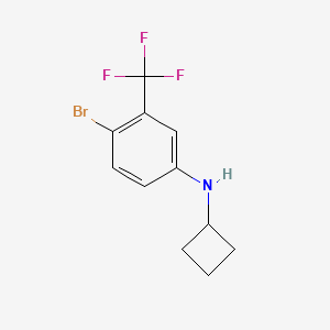 molecular formula C11H11BrF3N B7861219 4-bromo-N-cyclobutyl-3-(trifluoromethyl)aniline 