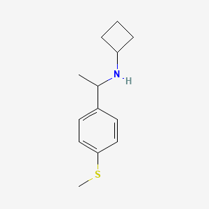 molecular formula C13H19NS B7861226 N-{1-[4-(Methylsulfanyl)phenyl]ethyl}cyclobutanamine 